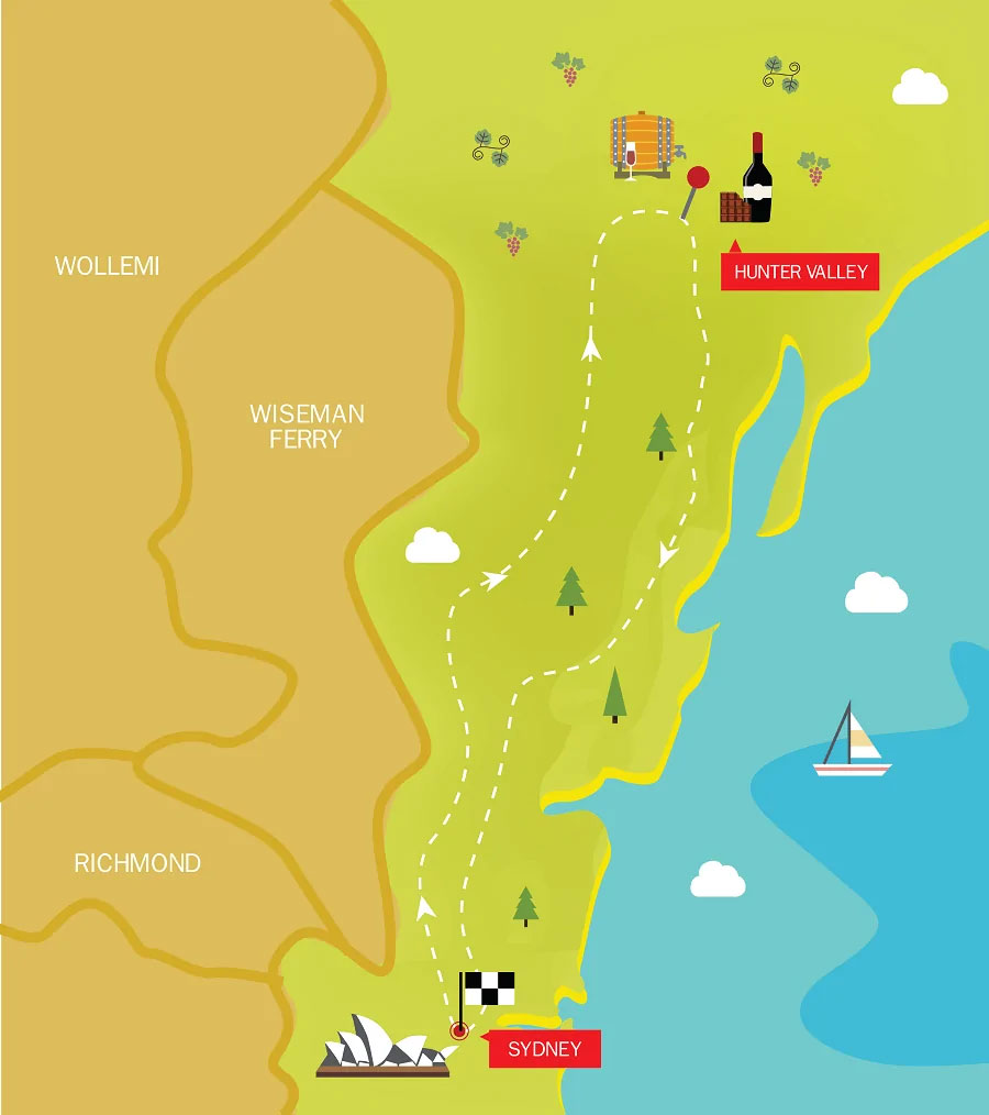 Hunter-Valley-Wine-Tour-map